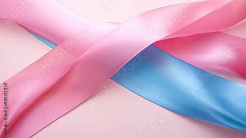 flag pink and blue ribbon photo