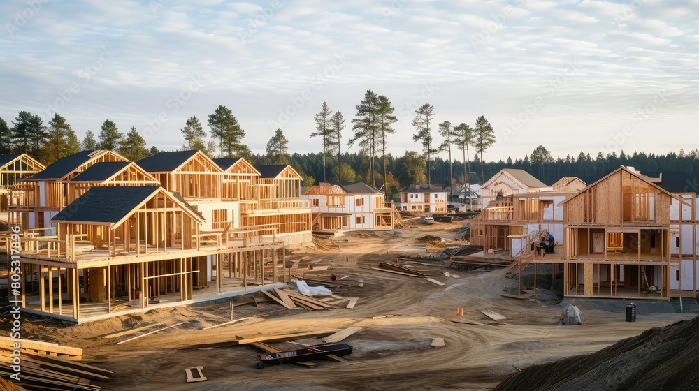 Obraz premium stages development timber frame