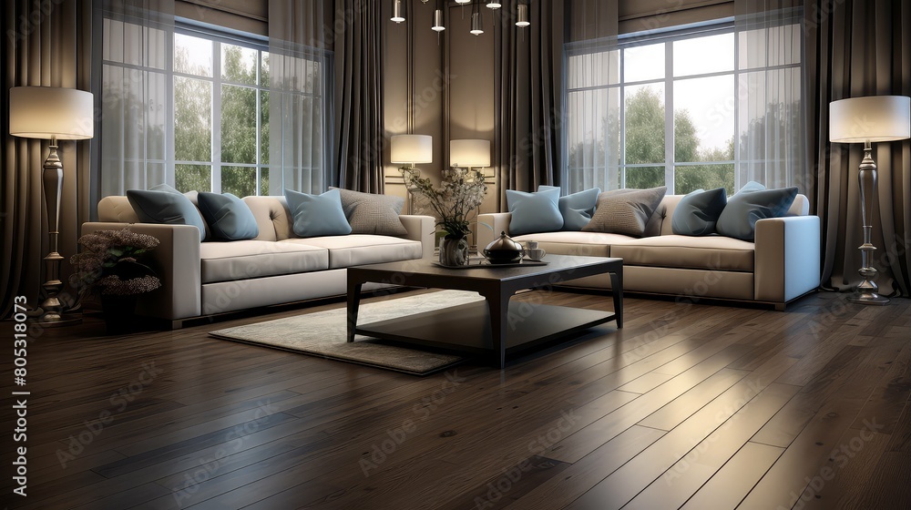 Fototapeta premium polished dark hardwood floor