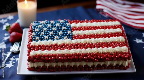 cake stars red white blue