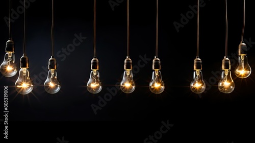 suspended light bulb chain