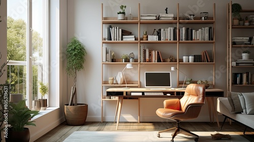 sleek mid century interior