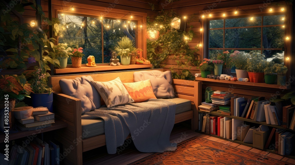 cozy garden shed interior