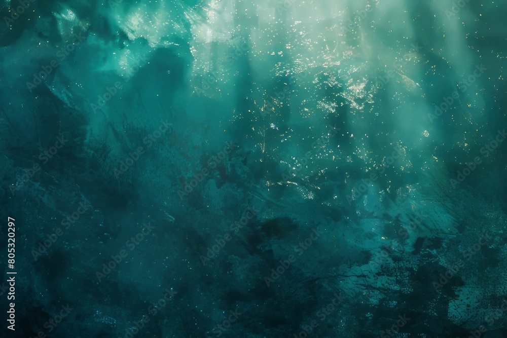 Obraz premium Sage aquamarine grainy color gradient background glowing noise texture cover header poster design