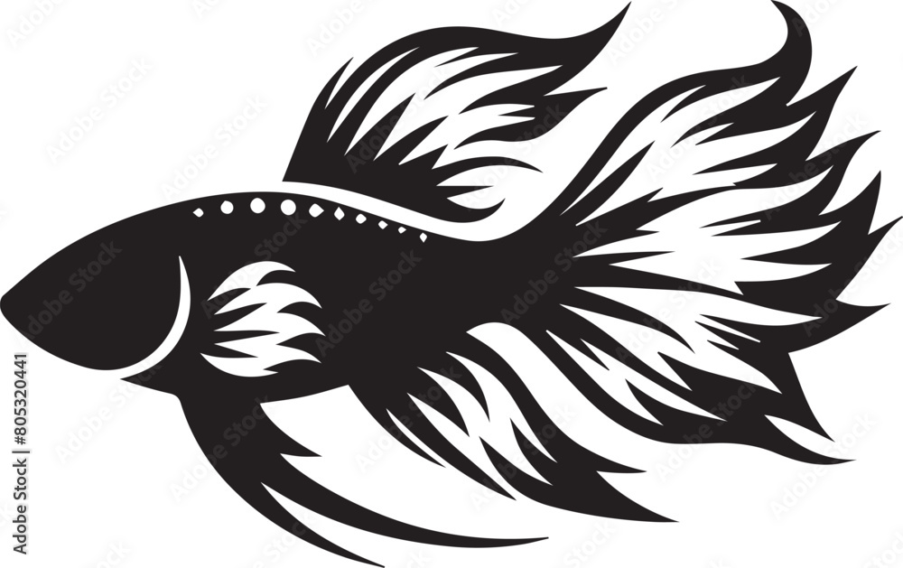 Fototapeta premium Sea fish silhouette isolated on white background