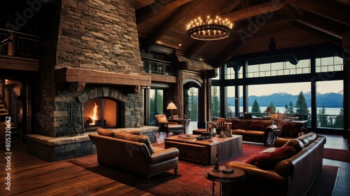 design log home interior photo