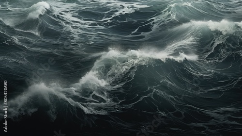 stormy dark ocean waves