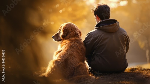 companionship golden retriever back photo