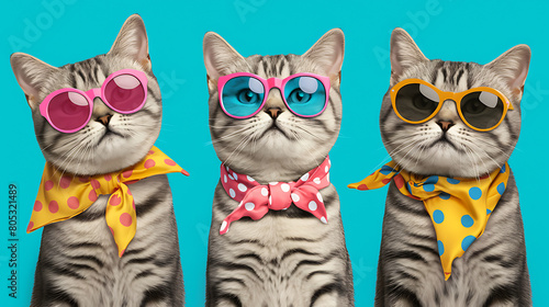 Catwalk Chic  Trendy American Shorthairs in Sunglasses