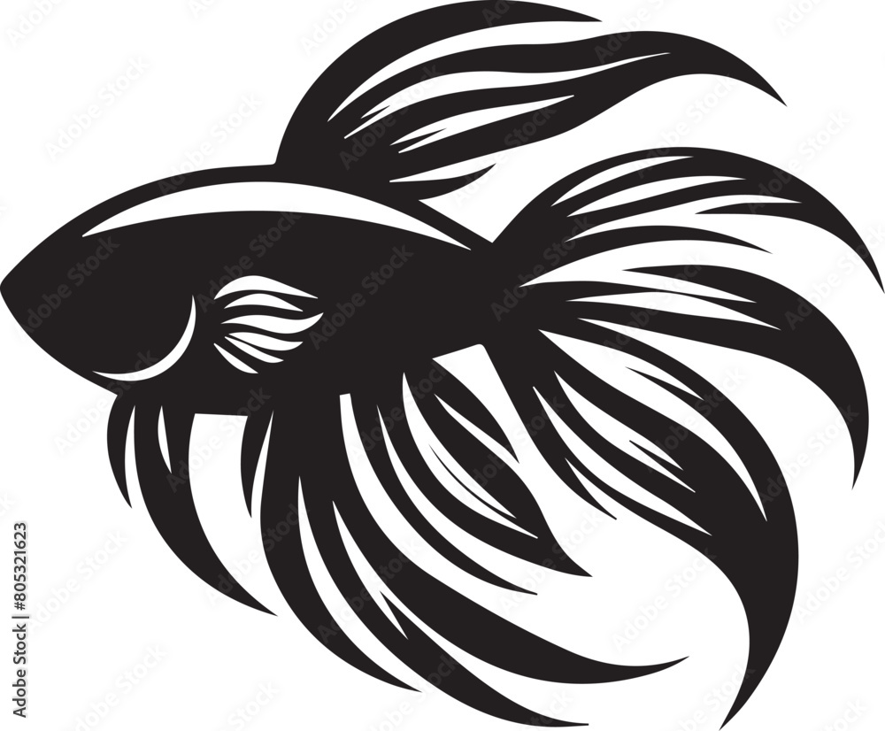 Sea fish silhouette isolated on white background Sea fish silhouette isolated on white background