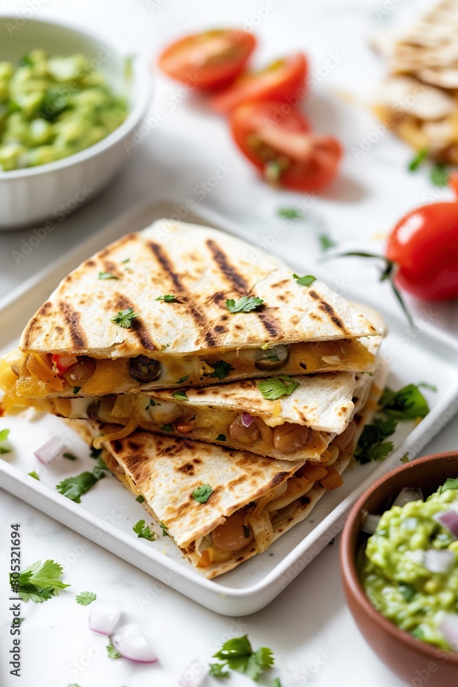 A delicious and easy-to-make quesadilla with a crispy tortilla, melted cheese, and your favorite fillings. A delicious and easy-to-make quesadilla with a crispy tortilla, melted cheese, and your favorite fillings.