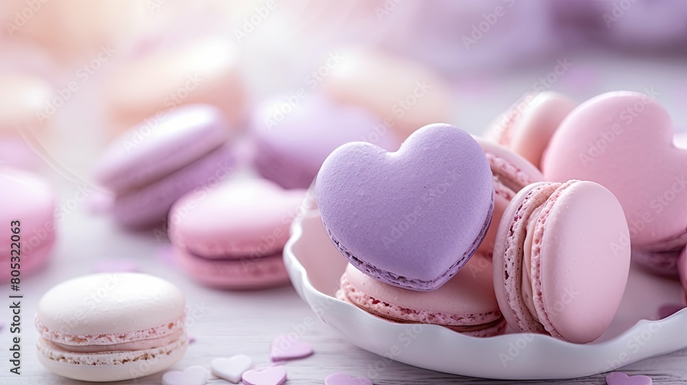 Obraz premium macaron pastel heart