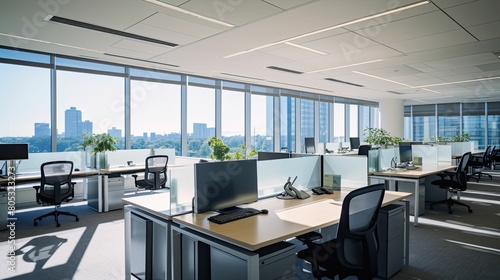 sleek cubicle office interior