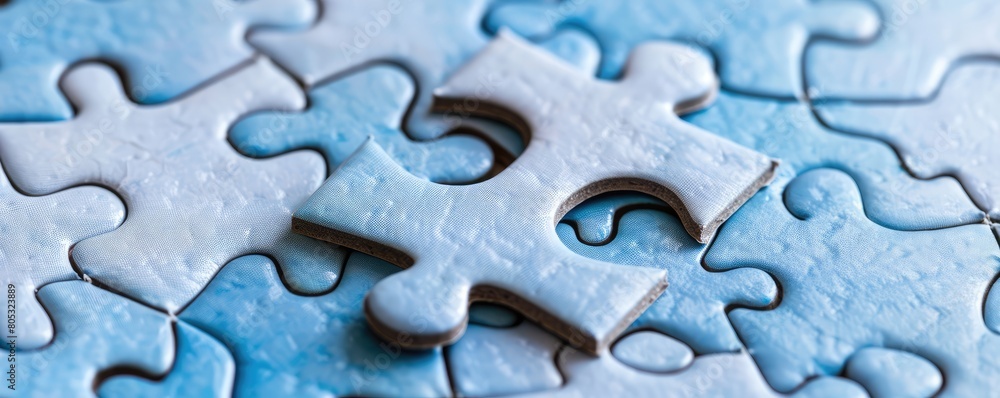 Close-up of colorful interlocking pieces of puzzle, showcasing texture and detail Close-up of colorful interlocking pieces of puzzle, showcasing texture and detail