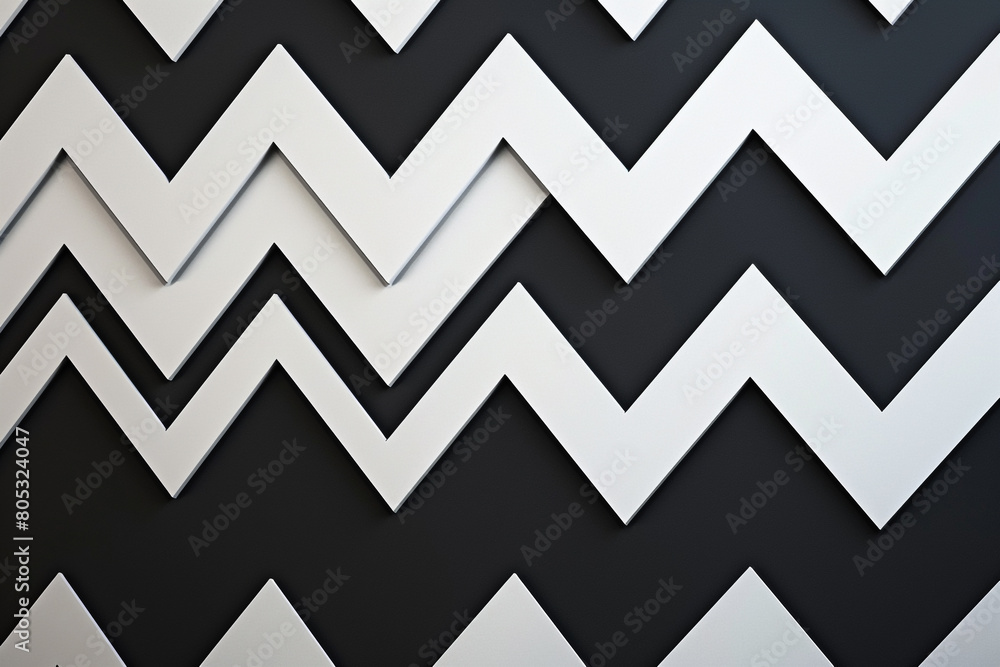 A bold and modern background with an angular chevron pattern in sharp black and white, perfect for a contemporary space. A bold and modern background with an angular chevron pattern in sharp black and white, perfect for a contemporary space.