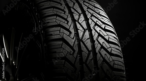 rugged tire dark background photo