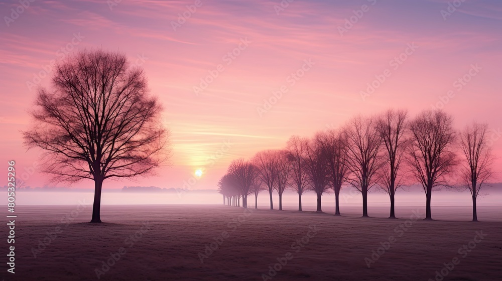 landscape pink sun