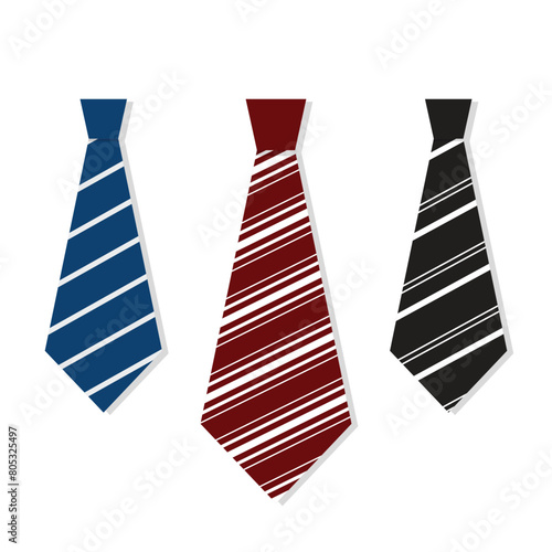 Three line pattern tie variant with various colors