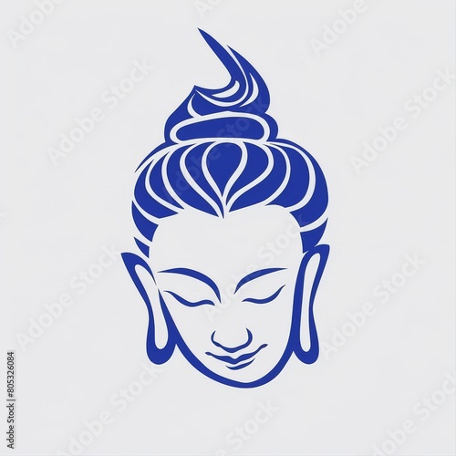 Abstract meditative calm, zen buddha line art on soft background evoking serenity and mindfulness. Great as logo or print design inspiration
