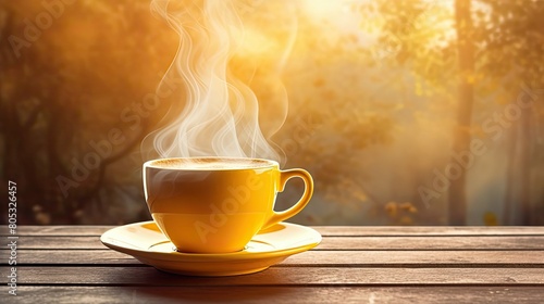 hot yellow coffee cup