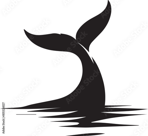 Whale silhouette on white background. whale logo