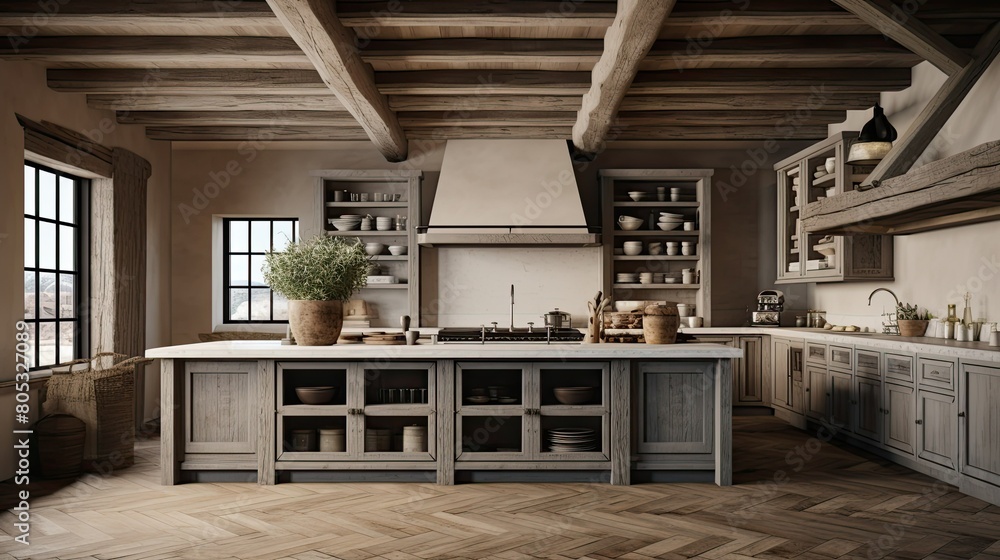 wooden kitchen gray