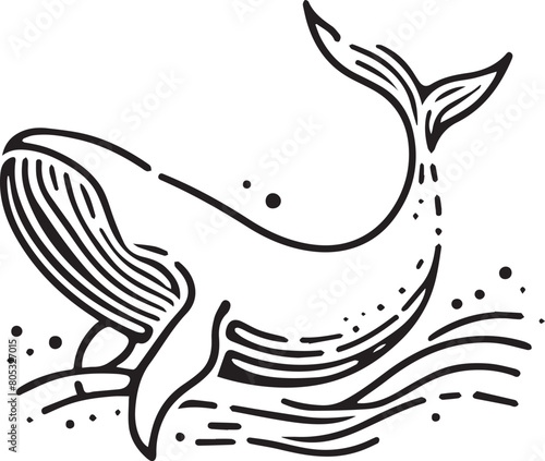 Whale silhouette on white background. whale logo