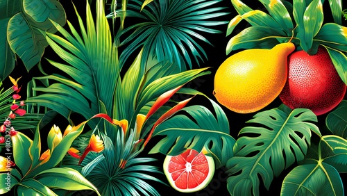 Tropical treasures with tropical fruits and exotic plant life