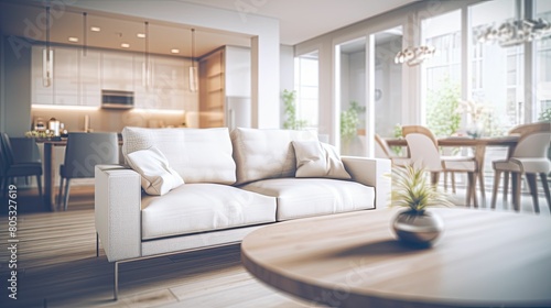 sofa blurred living room modern interior © vectorwin