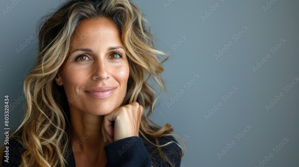 Fototapeta premium Woman Posing With Hand on Chin