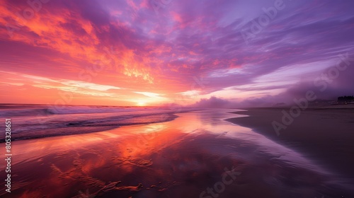 sand pink sunset beach
