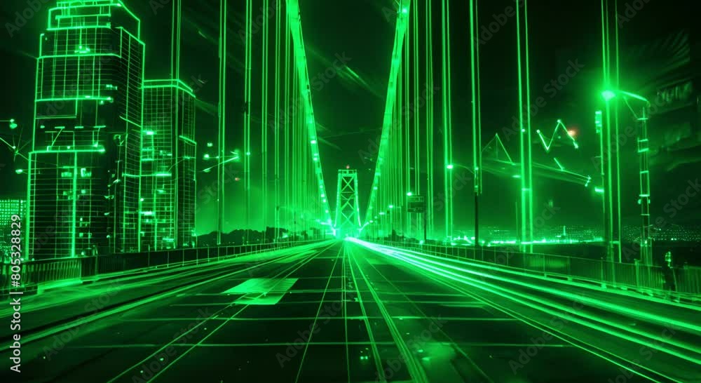 Green data center with futuristic network design, ideal for technology and network infrastructure themes Green data center with futuristic network design, ideal for technology and network infrastructure themes