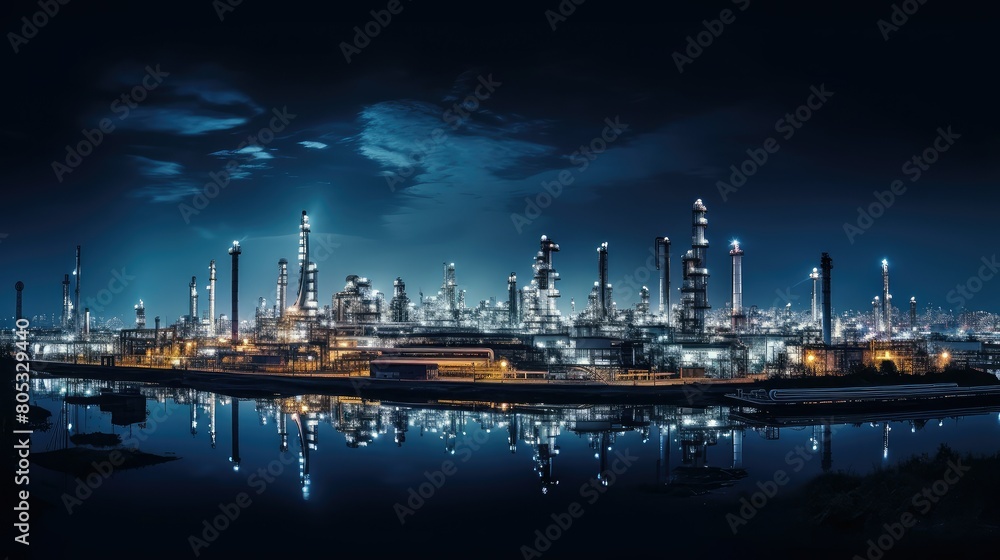 night refinery oil industry