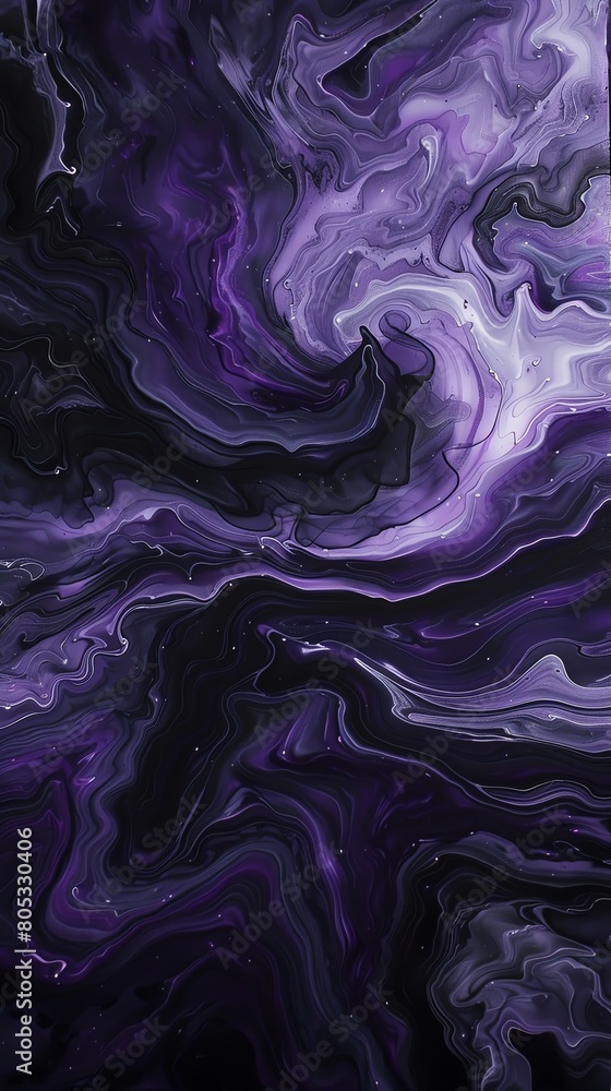 Obraz premium Purple and black abstract painting.