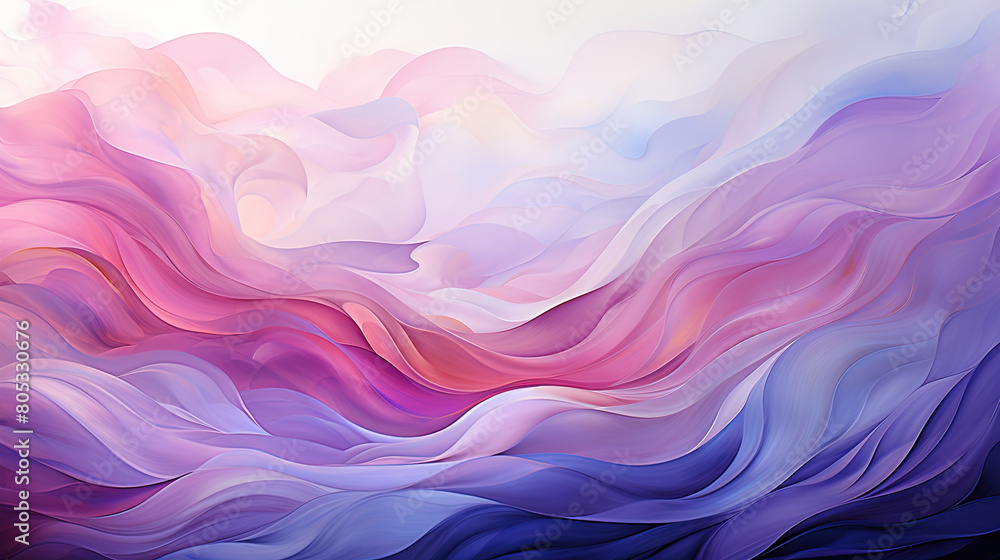 Fototapeta premium Beautiful White and Purple Color Artistic Wavy Brush Strokes on Canvas