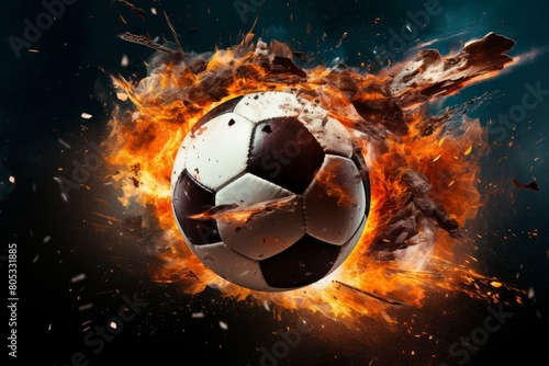 High-quality Soccer ball net. Stadium sport team. Generate Ai