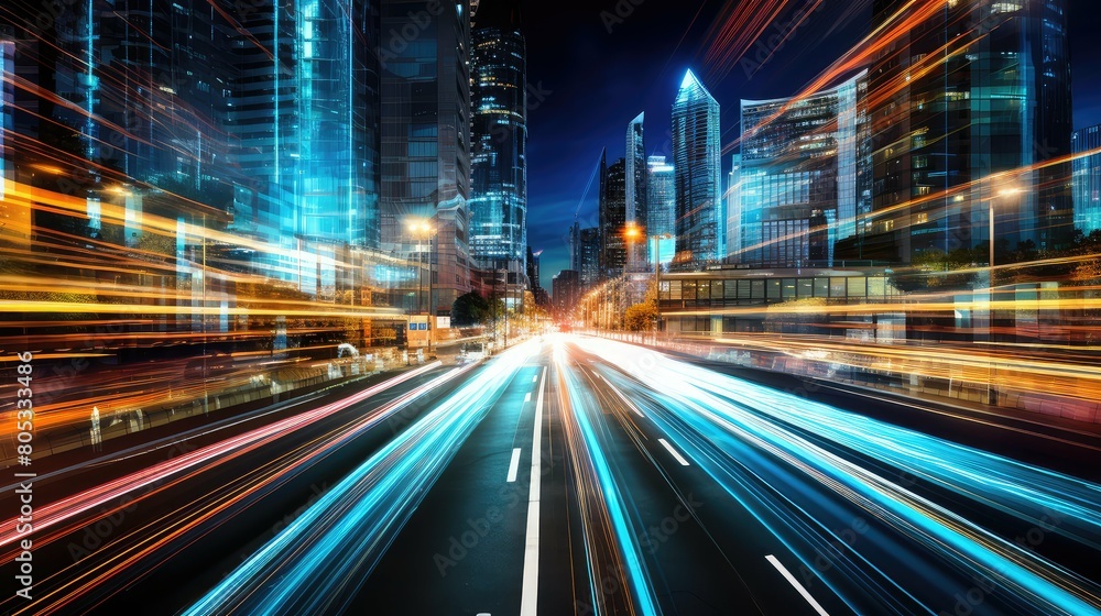 Obraz premium city technology background light