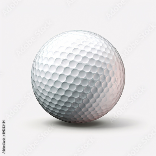 close up of a white golf ball on a white background 