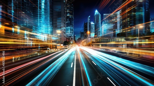 Fototapeta Naklejka Na Ścianę i Meble -  city technology background light