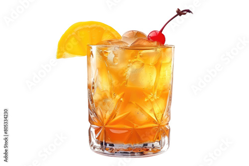 Sherry cobbler cocktail isolated on transparent background