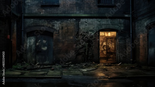 abandoned dark house background