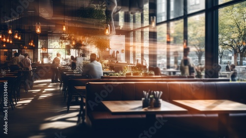 soft blurred commercial building interior