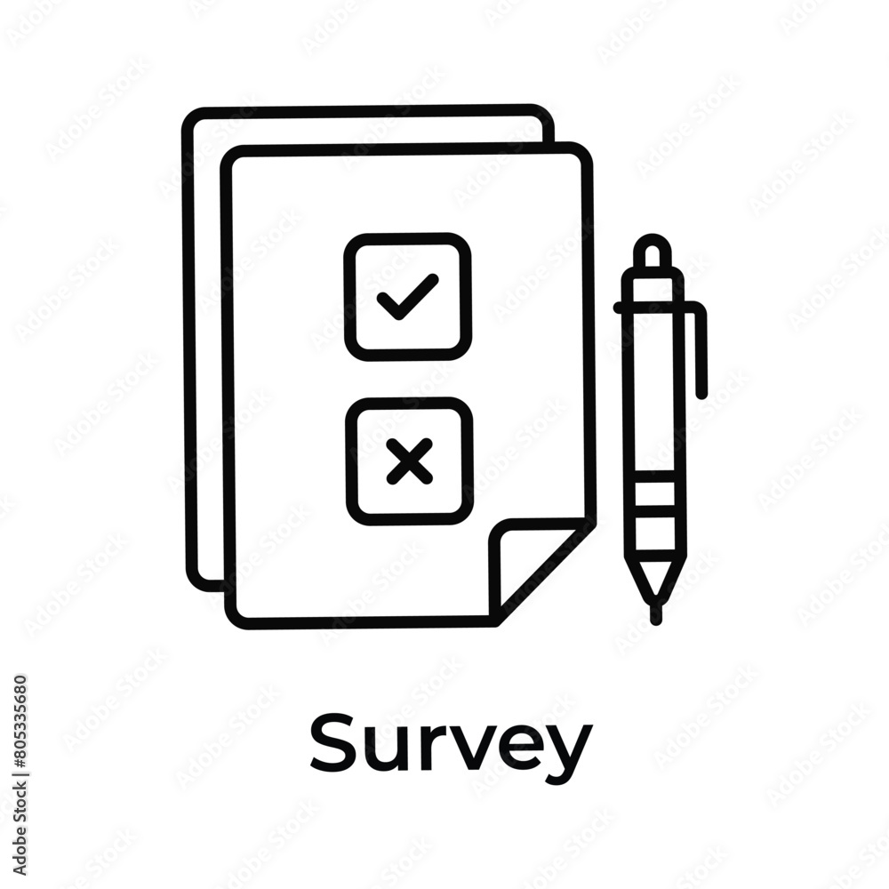Get this amazing icon of survey list with pen, ready to use vector Get this amazing icon of survey list with pen, ready to use vector