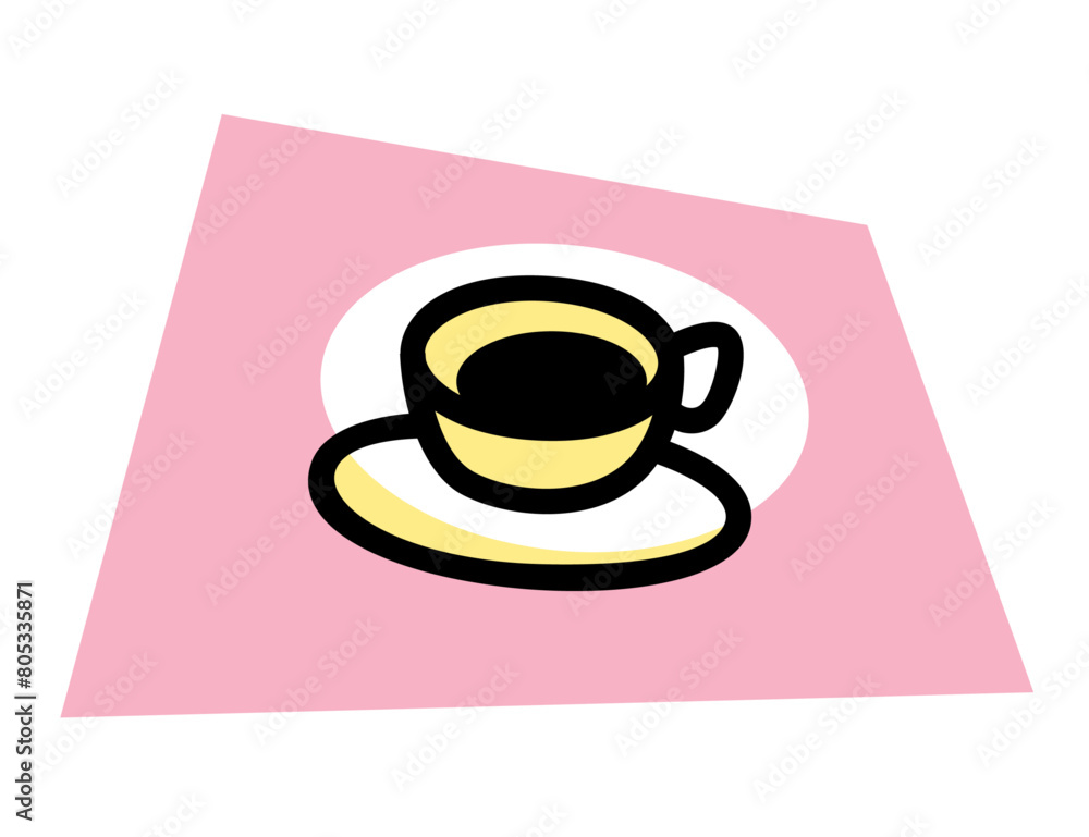 Cup of coffee. Simple stylized drawing. Isolated image for logo, icon, poster and illustrations. Cup of coffee. Simple stylized drawing. Isolated image for logo, icon, poster and illustrations.