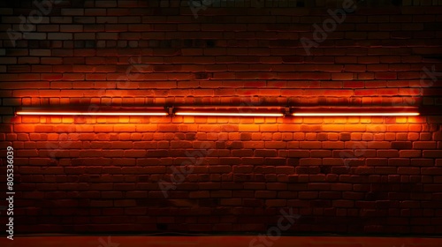 glow brick wall neon light photo