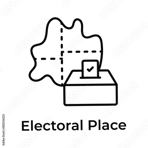 Electoral place icon design, polling station vector