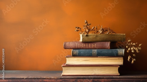 books brown orange background