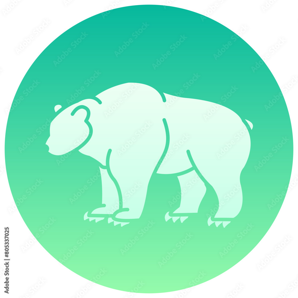 bear gradient round vector icon bear gradient round vector icon