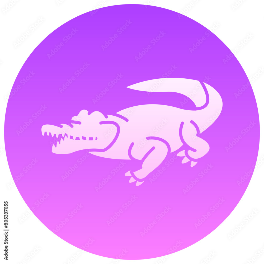 crocodile gradient round vector icon crocodile gradient round vector icon