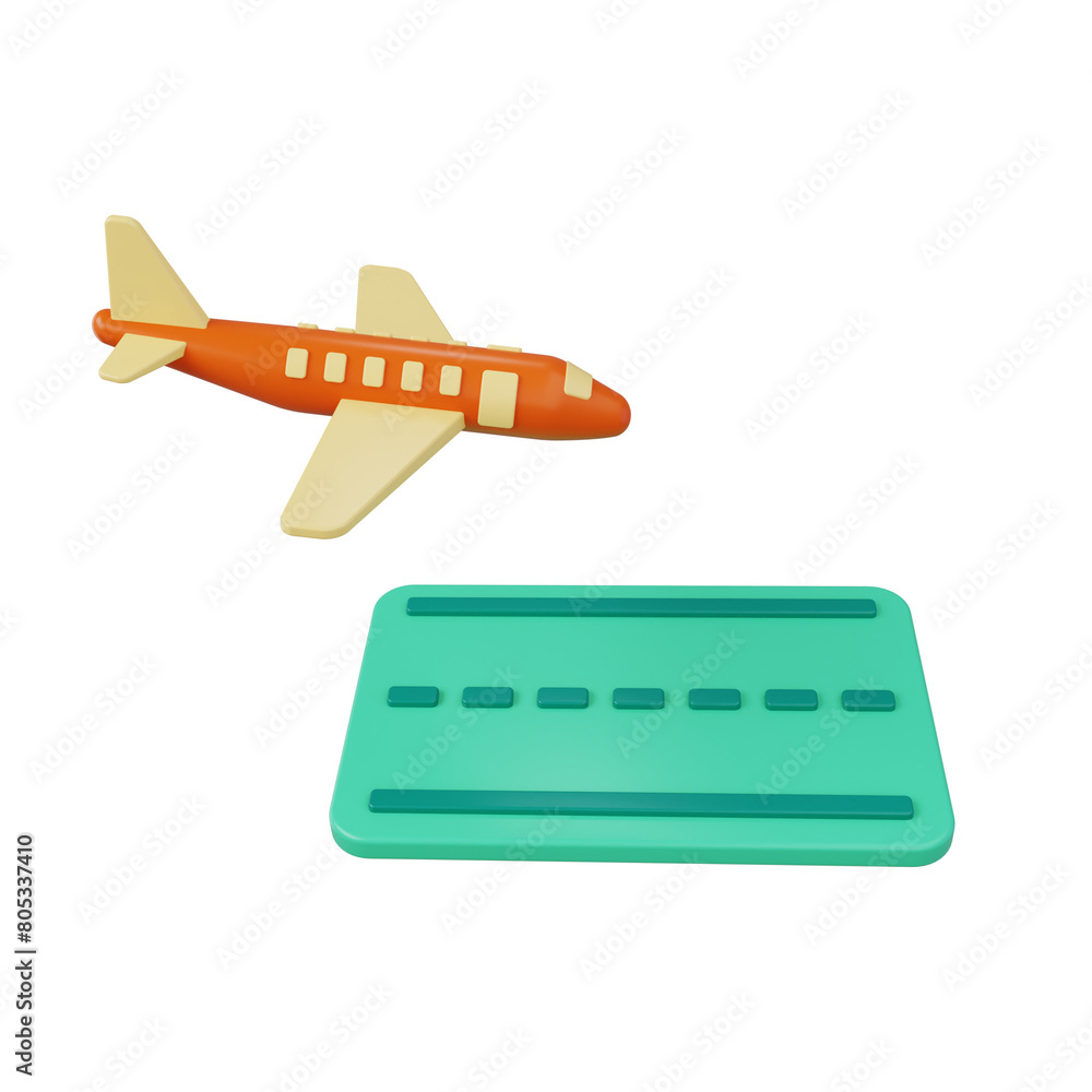 landing 3d render icon landing 3d render icon